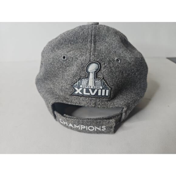 New Era Seattle Seahawks Super Bowl Champions Grey Fitted Hat Super Bowl XLVIII - Picture 5 of 15